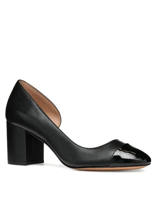Geox Black Block-Heel Leather Pumps
