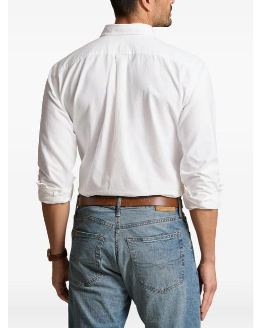 Polo Ralph Lauren White Polo Pony-Embroidered Shirt for men