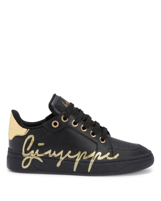 Giuseppe Zanotti Black Gz94 Logo-print Leather Sneakers