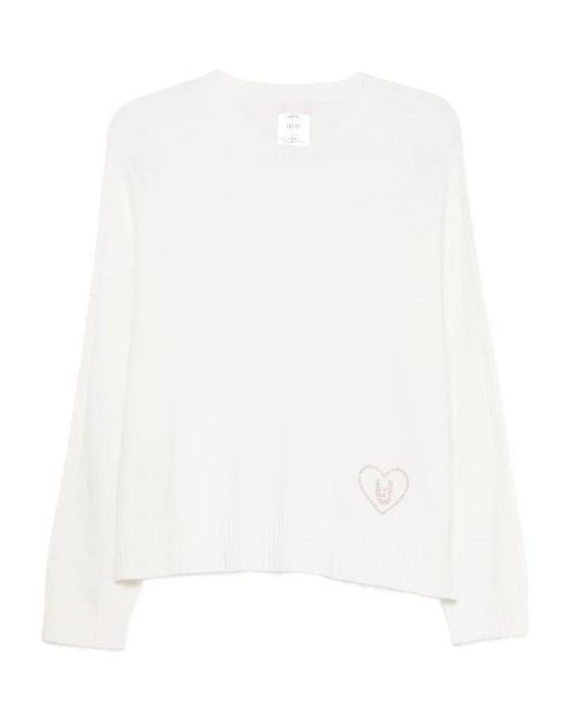 Liu Jo White Boat-Neck Sweater