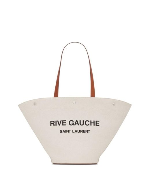 Saint Laurent Rive Gauche Tote Bag in White | Lyst Canada