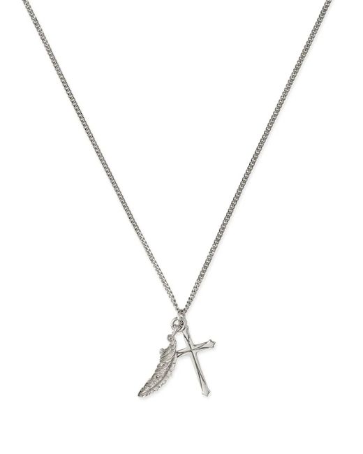 Emanuele Bicocchi Metallic Piuma-Pendant Necklace