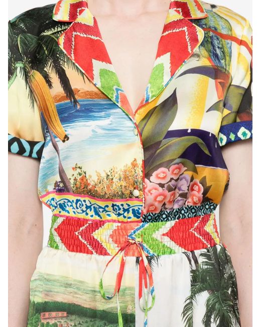 Alice + Olivia Leighton Jumpsuit Met Patchwork in het Green