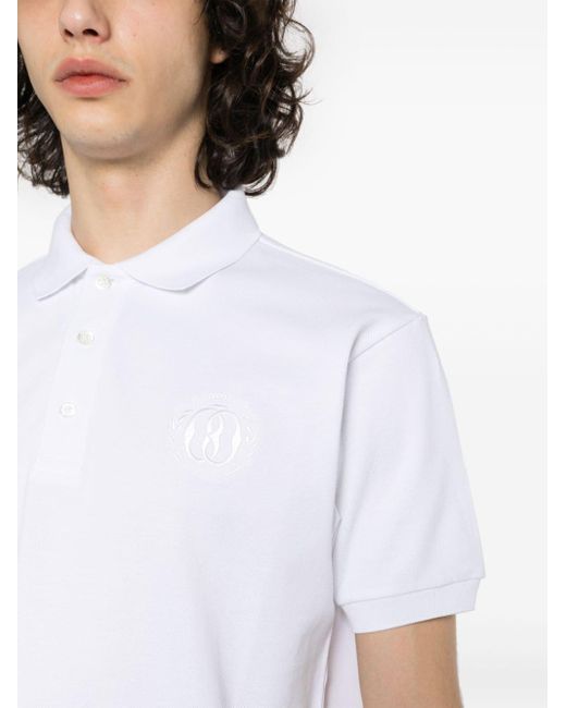 Bally White Logo-embroidered Polo Shirt for men