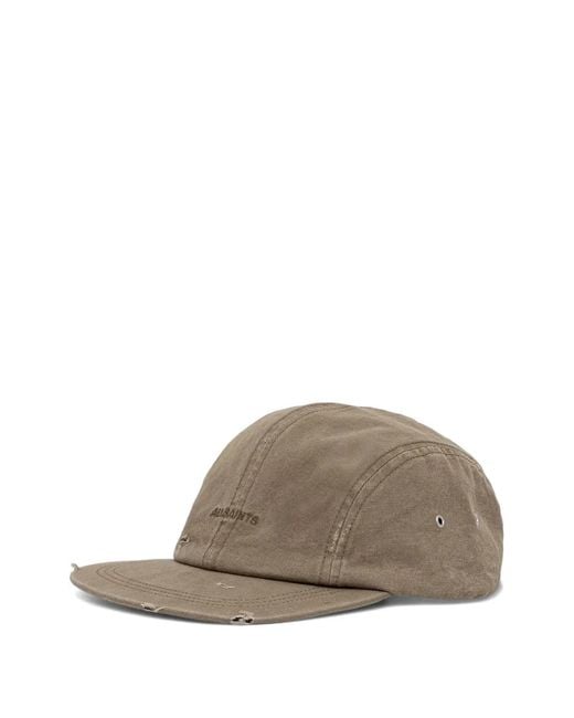 AllSaints Gray Jesse Distressed Baseball Cap for men