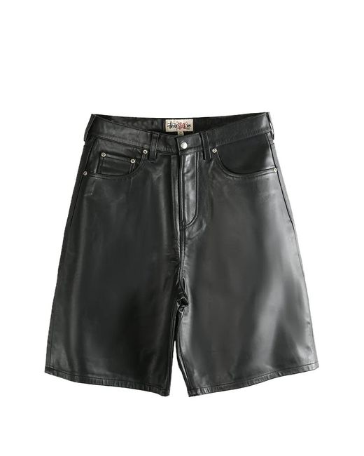 Stussy Gray Big Ol Leather Shorts for men