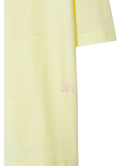 Burberry Yellow Logo-Embroidered Cotton T-Shirt for men
