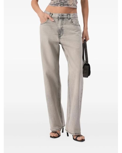 Haikure Gray Logo-Patch Jeans