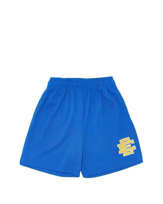Eric Emanuel Blue Logo-Print Track Shorts for men