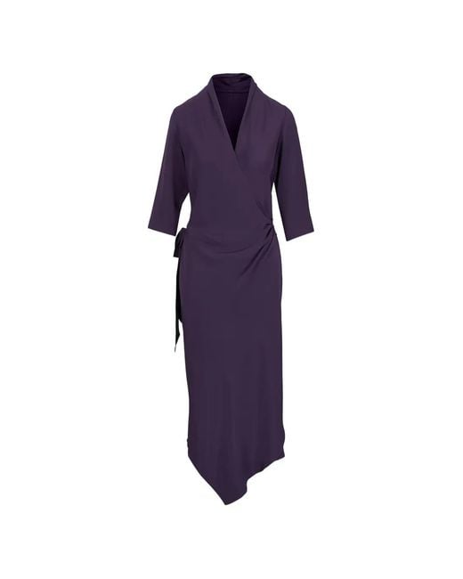 Peter Cohen Blue Wrap-Style Asymmetric Dress