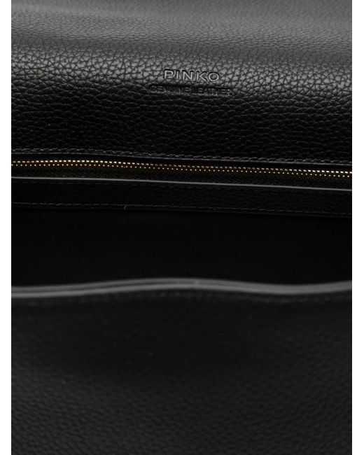 Pinko Black Love One Leather Shoulder Bag