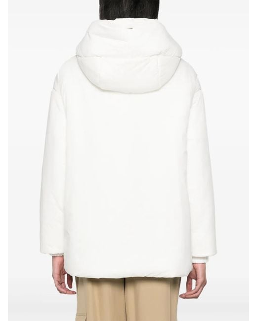 Herno White Slouch-Hood Puffer Jacket