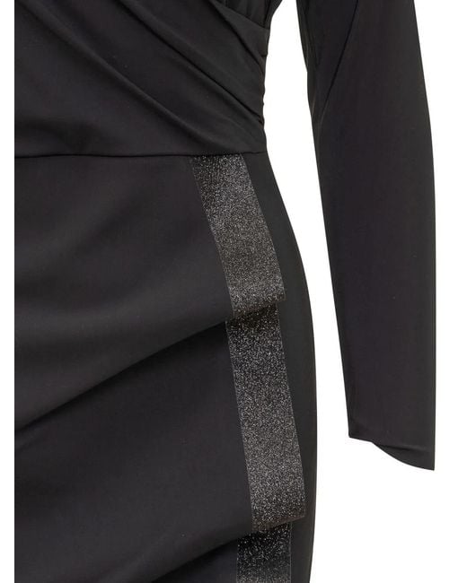 La Petite Robe Di Chiara Boni Black Glitter-Detail V-Neck Dress