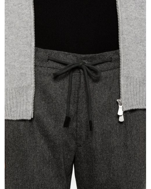 Gran Sasso Gray Drawstring Cuffed Trousers for men