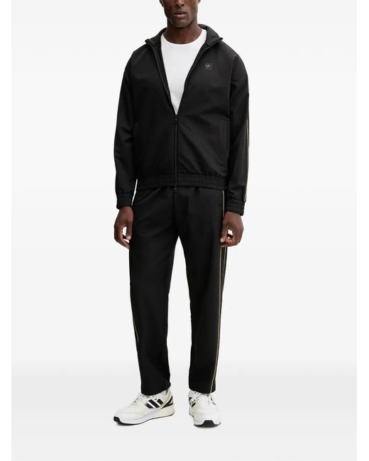 EA7 Black Zip Logo Tracksuit for men