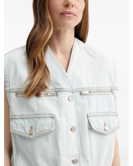 Bally White Sleeveless Denim Jacket