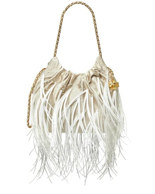 Tory Burch White Fleming Tote Bag