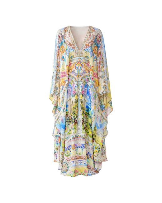 Camilla White Floral-Print Kaftan