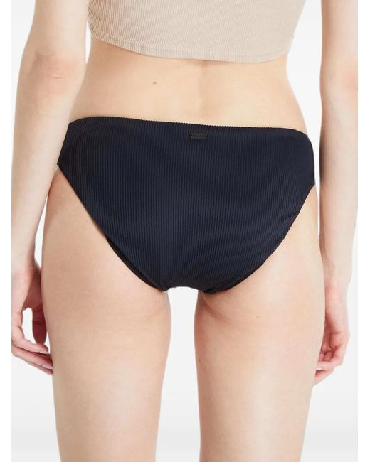 Roxy Blue Ribbed-Knit Bikini Bottoms