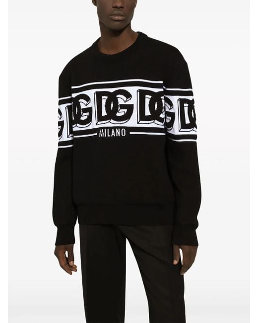 Dolce & Gabbana Black Round-Neck Knitwear for men