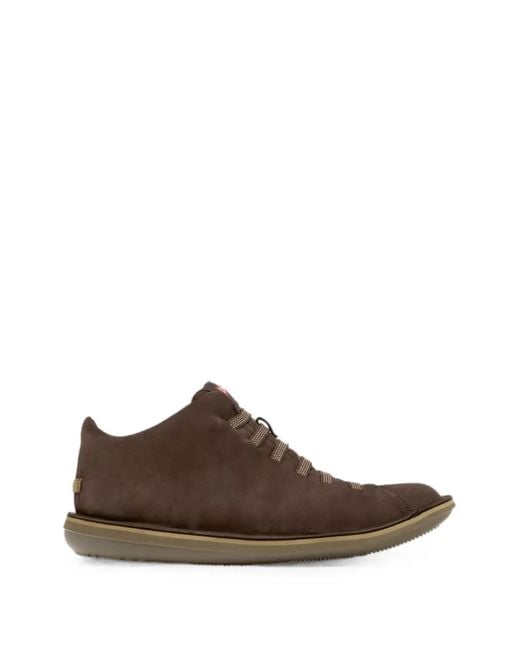 Camper Brown Beetle Nubuck Leather Sneakers for men