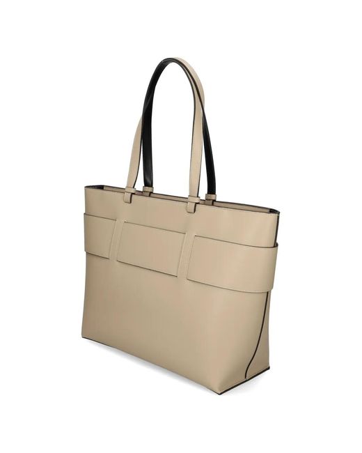 ARMANI EXCHANGE Natural Logo-Plaque Tote Bag