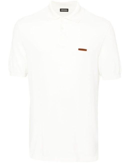 Zegna Piqué Poloshirt in het White voor heren
