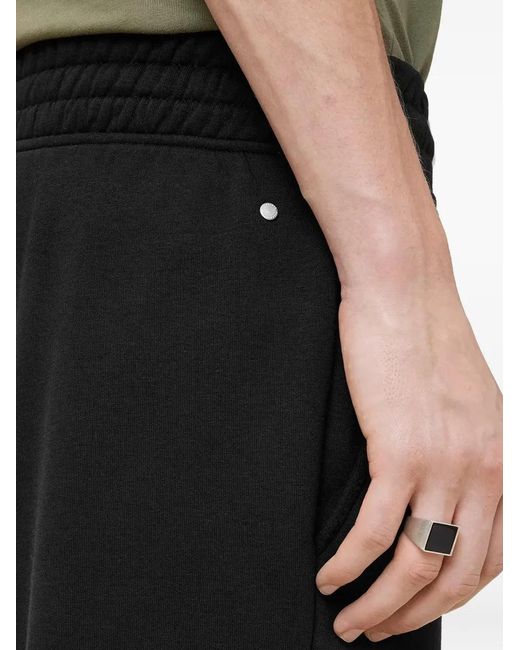 AllSaints Black Short À Lien De Resserrage Et À Bords Francs for men