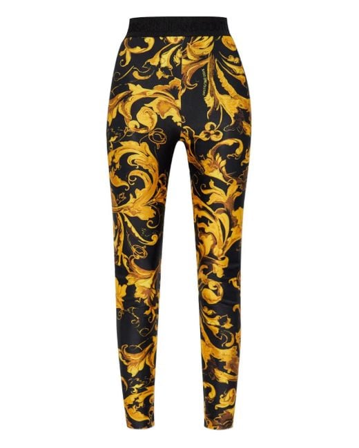 Versace Jeans Couture Yellow Barocco-Print Leggings
