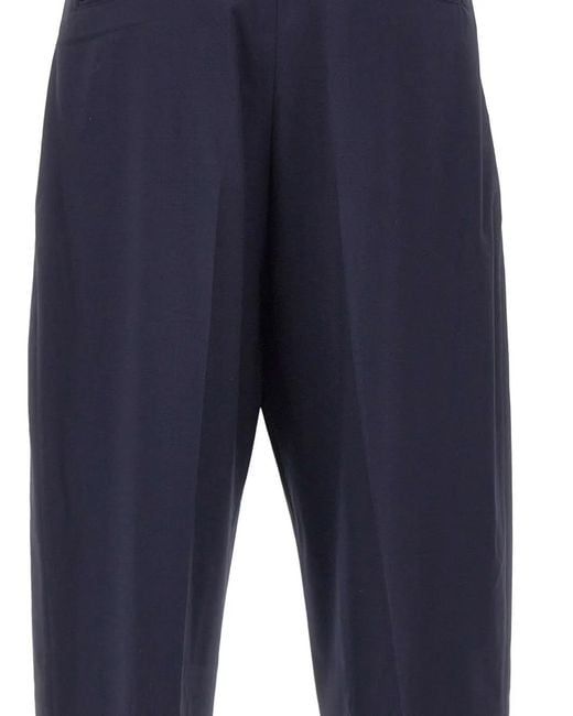 Laneus Blue Barrel-Fit Trousers for men