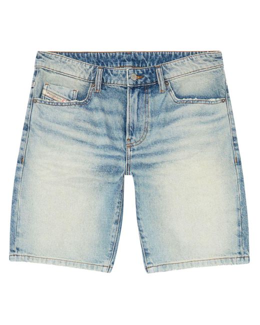 DIESEL Blue Fin Mid-Rise Denim Shorts for men