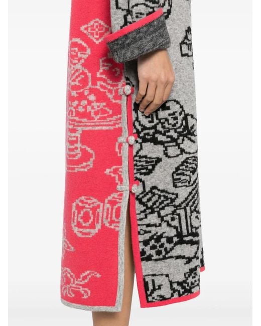YANYAN KNITS Gray Patterned Dress