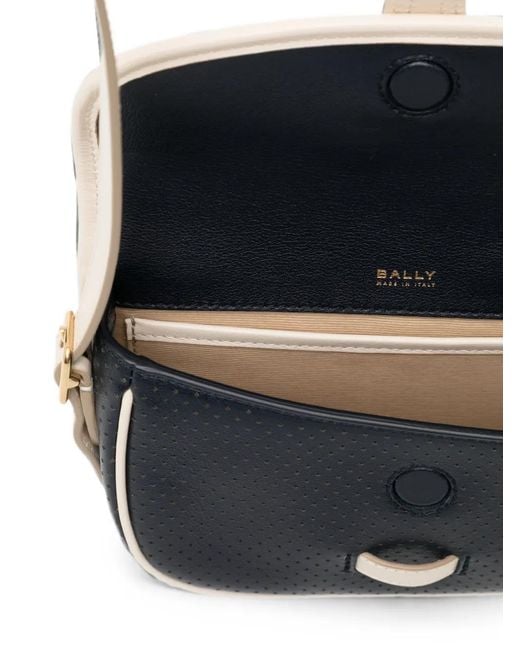 Bally White Perforated Cross Body Bag