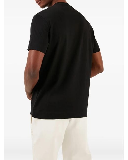 Emporio Armani Black Logo-Embroidered T-Shirt for men