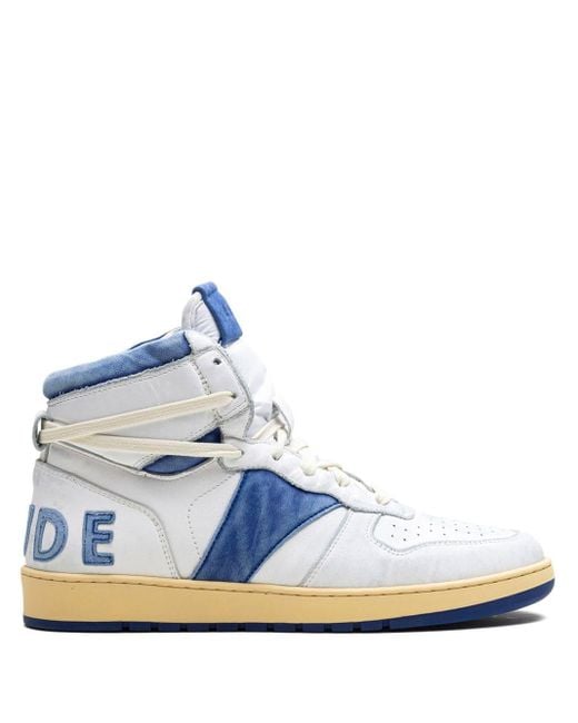 Rhude Rhecess "White/Royal Blue" High-Top-Sneakers