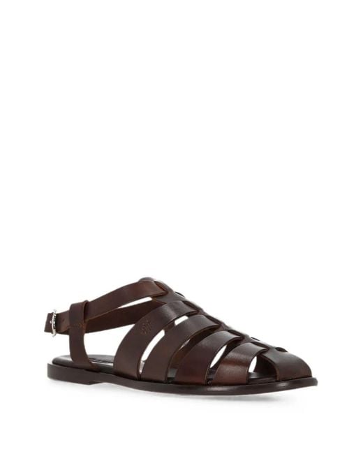 Dragon Diffusion White Leather Sandals
