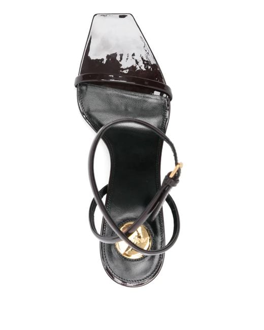 Saint Laurent White 75Mm Soft Silk Sandals For