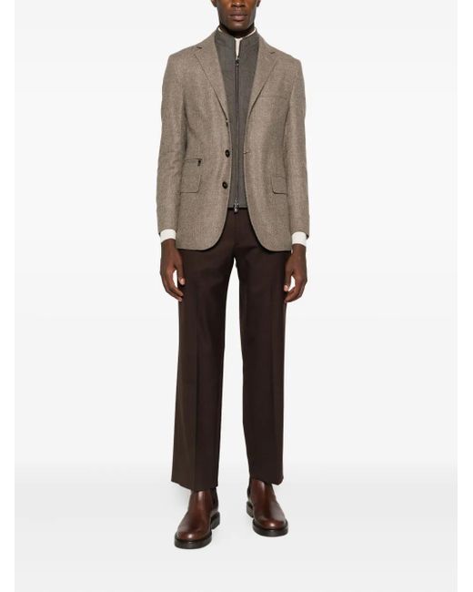 Corneliani Brown Tailored Three-Button Jacket for men