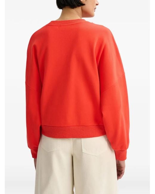 Essentiel Antwerp Red Ruffle-Trim Sweatshirt