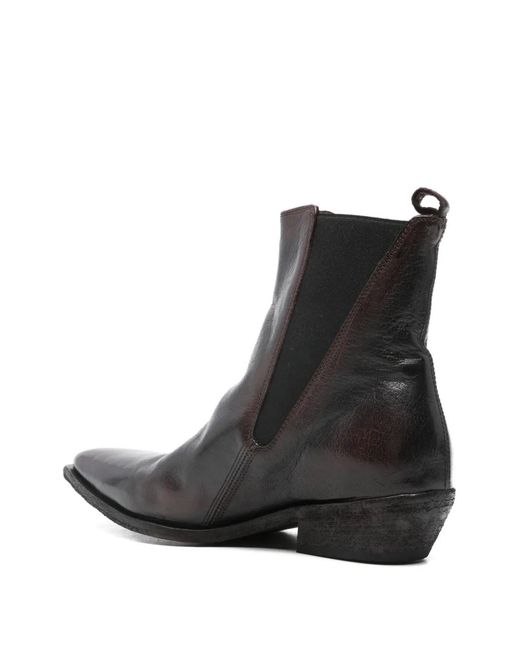 Officine Creative Black Pointed-Toe Ankle Boots