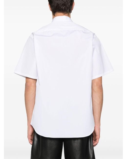 Prada White Hemd mit emailliertem Triangel-Logo
