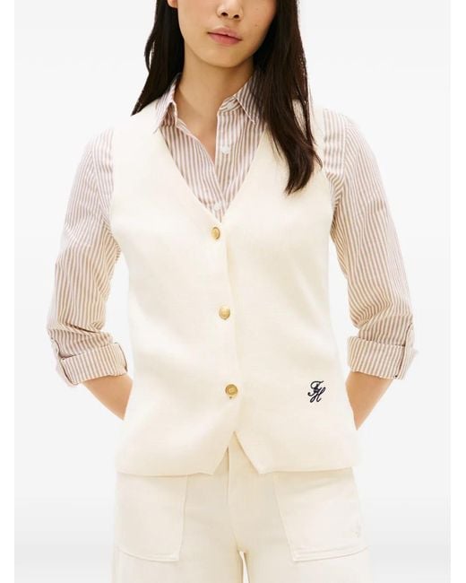 Tommy Hilfiger White Buttoned Waistcoat