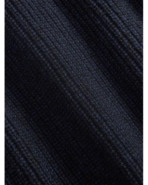 RRL Blue Shawl-Collar Buttoned Cardigan