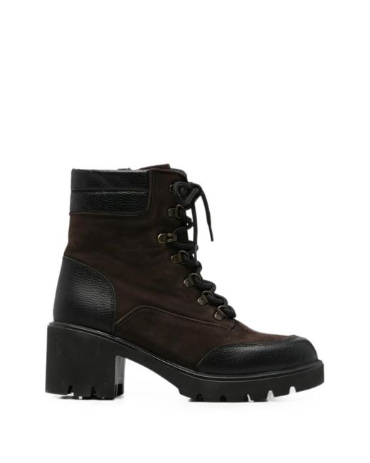 SERGIO MORETTI FIRENZE Black Lace-Up Panelled Ankle Boots