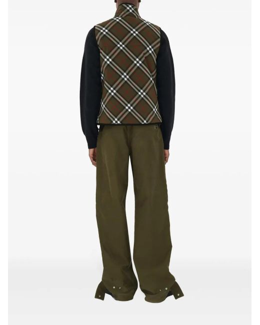 Burberry Wattierte Weste Mit Check in Gray für Herren
