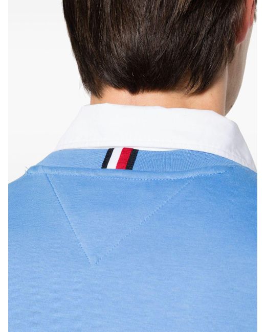 Tommy Hilfiger Blue Logo-embroidered Sweatshirt for men