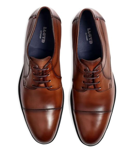 Lloyd Brown Folco Perforated Leather Derby Shoes for men