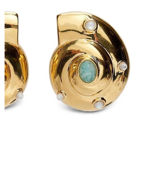 Lizzie Fortunato Metallic Nautilus Stud Earrings