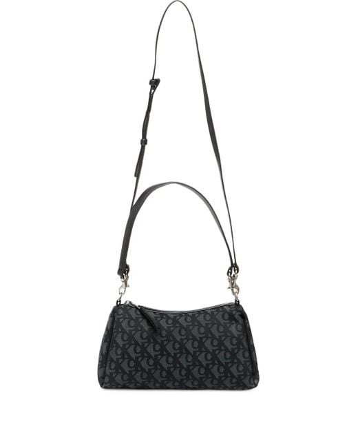 Calvin Klein White Monogram-Pattern Shoulder Bag