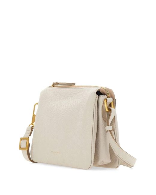 Gianni Chiarini Natural Brooke Grained Logo Shoulder Bag